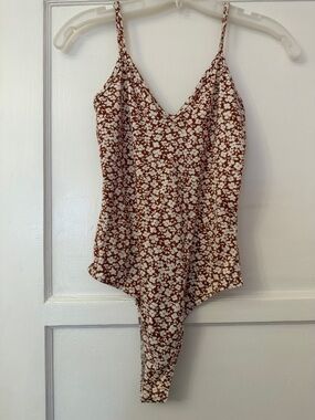 Lulu's Rust Brown & Cream Floral Slip Dress